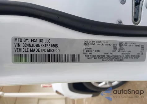 2025 Jeep Compass Latitude 4X4 from USA, damaged, VIN 3C4NJDBN8ST561605